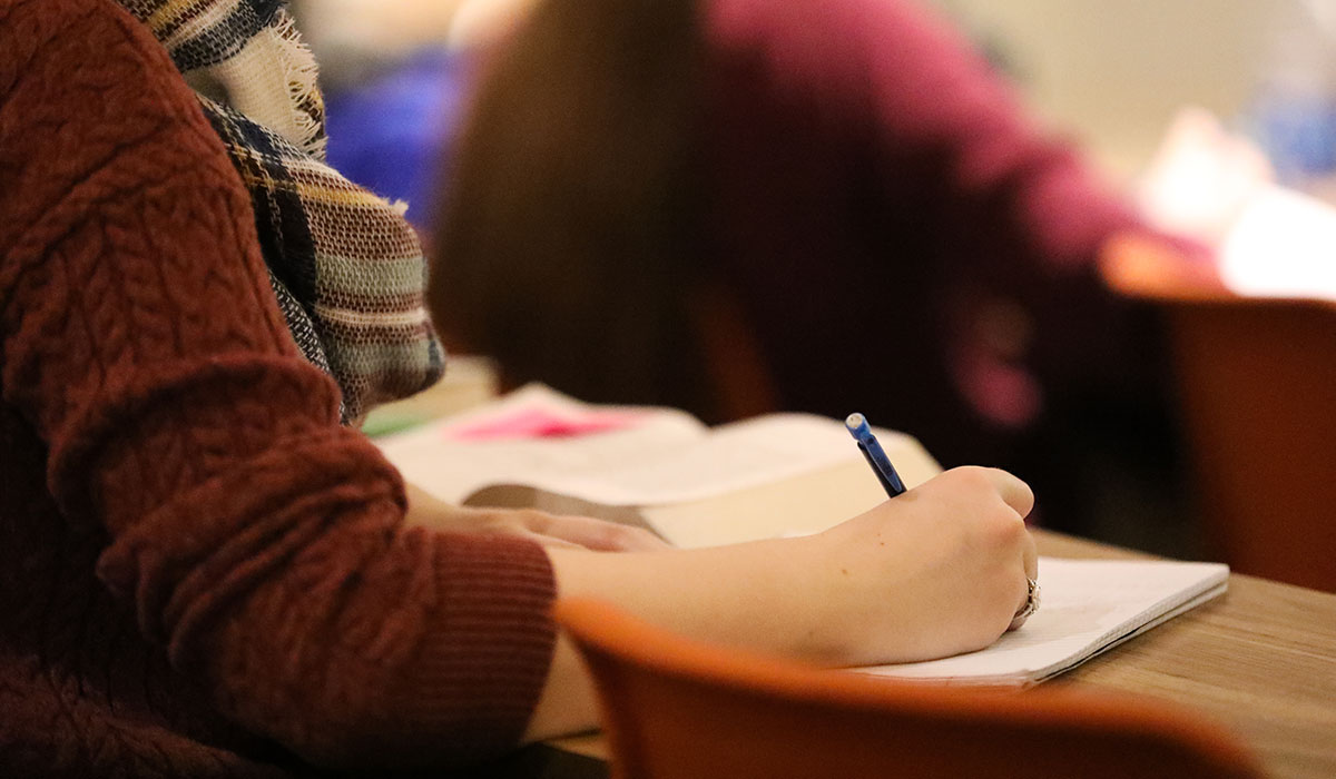 Student in philosophy class